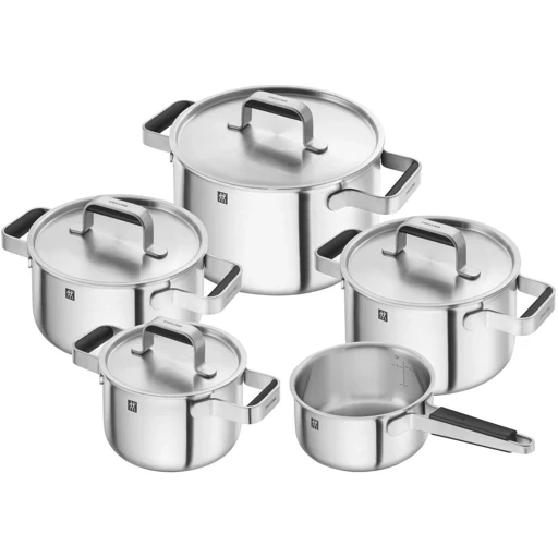 سرویس قابلمه استیل 5 تکه Zwilling آلمان مدل Pure نقره ای